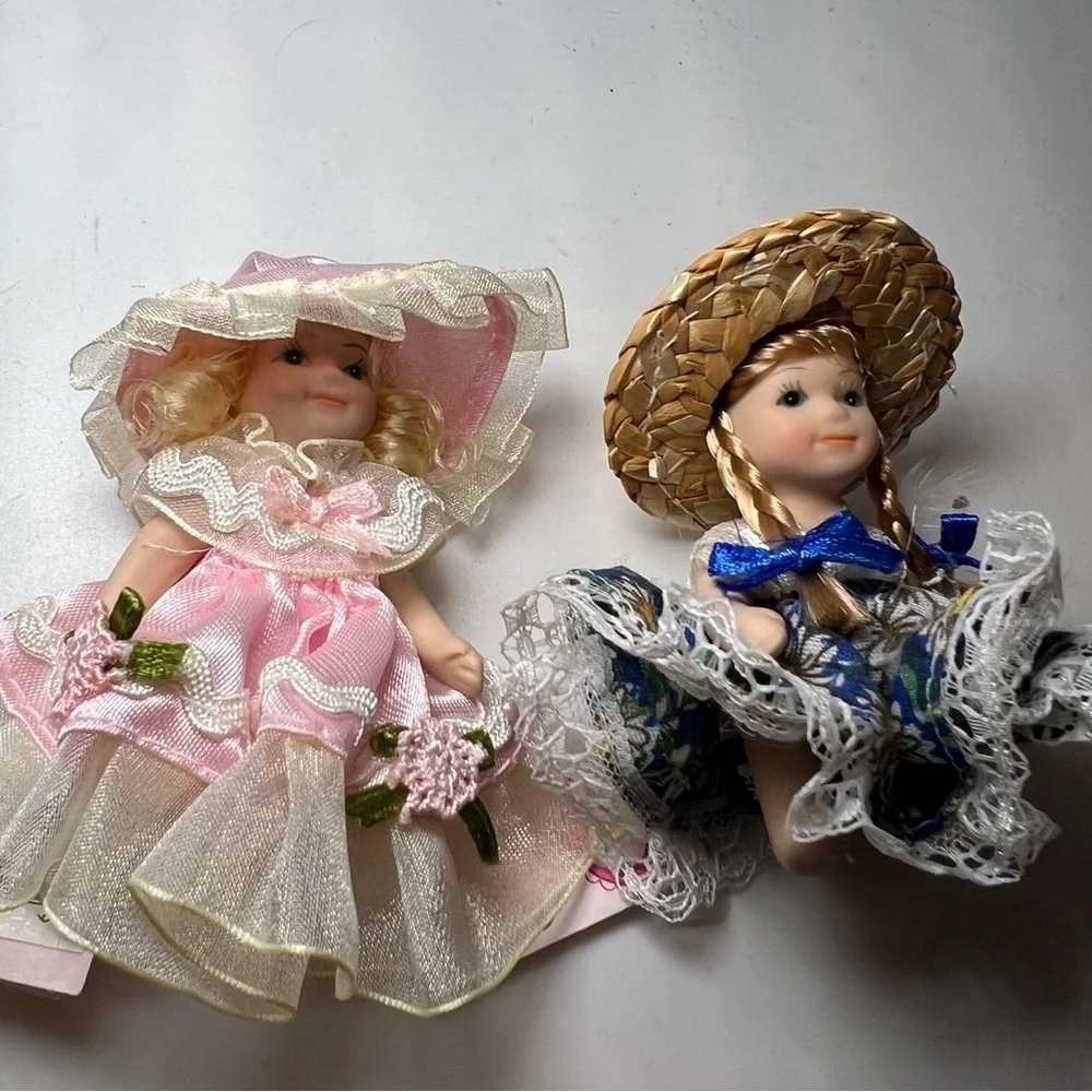 Vintage Mini Porcelain Dolls Cameo Kids Collection Lot 4 Dolls NWT